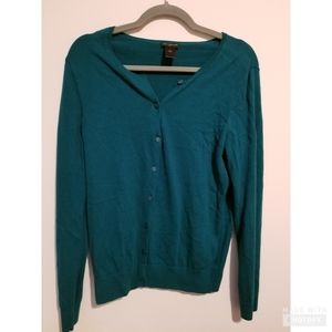 Teal blue Ann Taylor button down cardigan